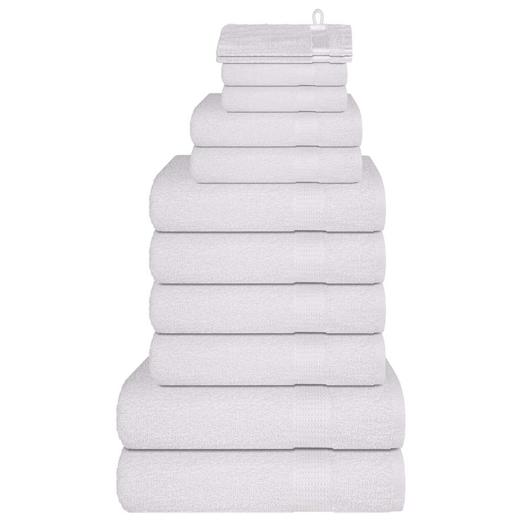 12 Piece Towel Set White 360 gsm 100% Cotton - Bend