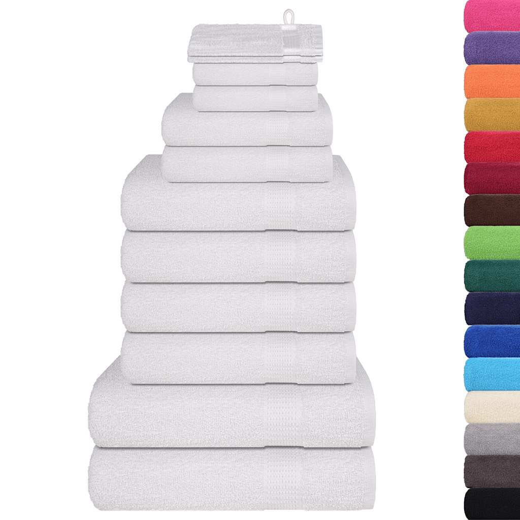 12 Piece Towel Set White 360 gsm 100% Cotton - Bend