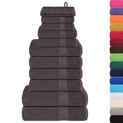 12 Piece Towel Set Anthracite 360 gsm 100% Cotton - Bend