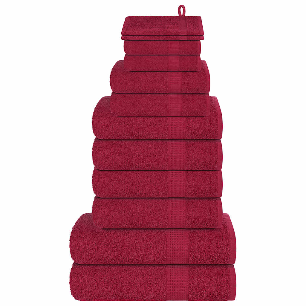 12 Piece Towel Set Bordeaux 360 gsm 100% Cotton - Bend