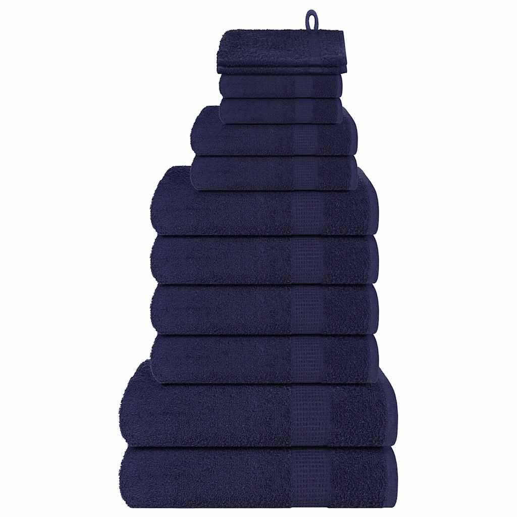 12 Piece Towel Set Navy Blue 360 gsm 100% Cotton - Bend