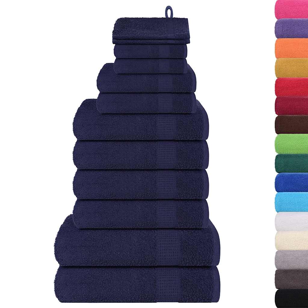 12 Piece Towel Set Navy Blue 360 gsm 100% Cotton - Bend