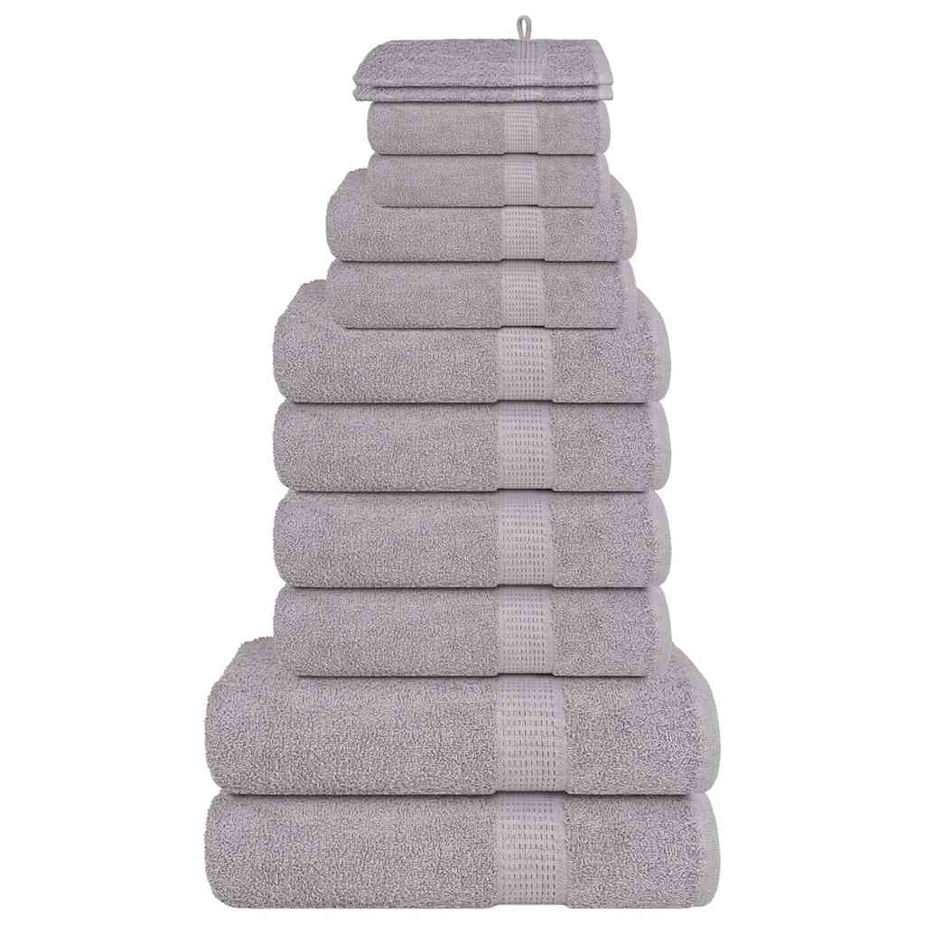 12 Piece Towel Set Grey 360 gsm 100% Cotton - Bend