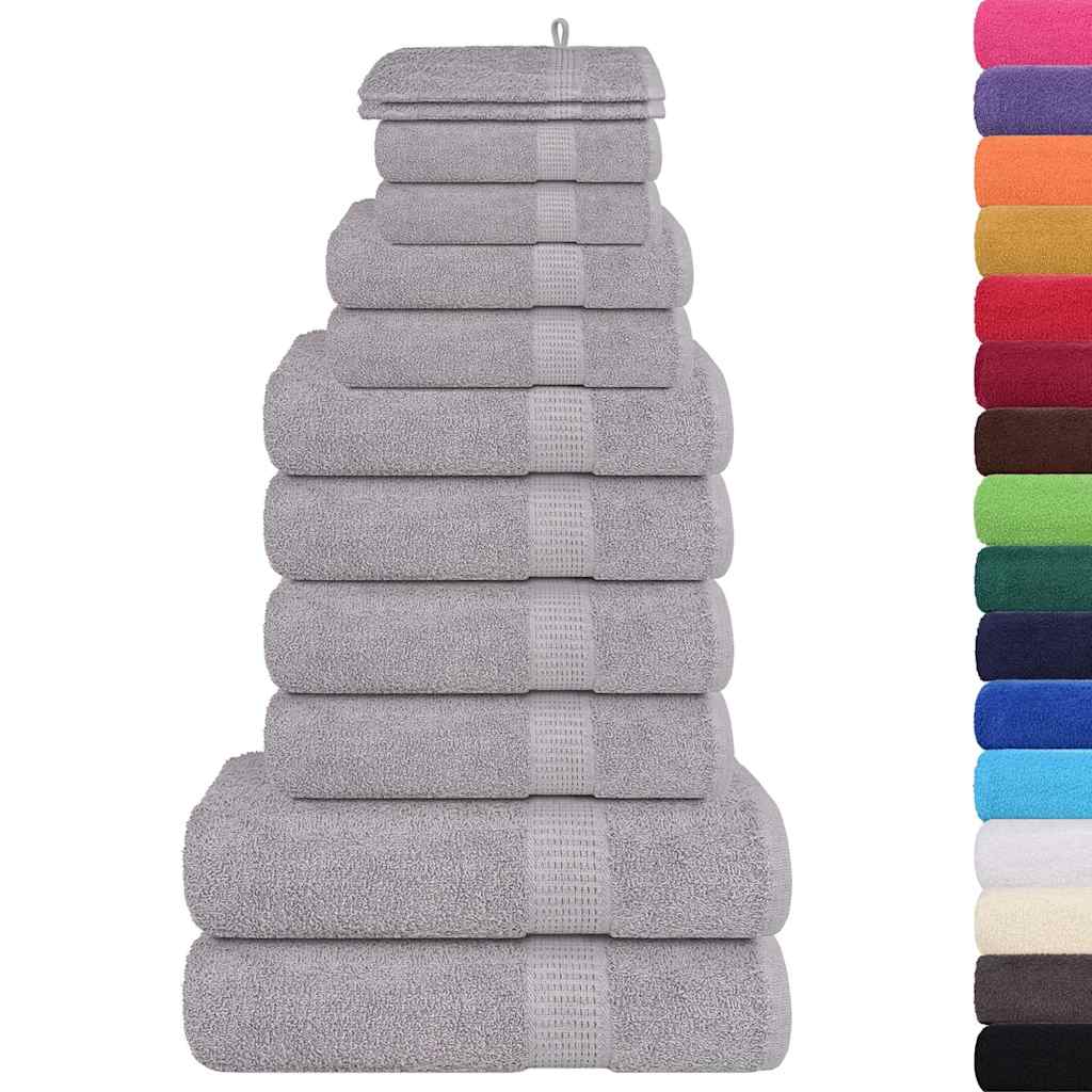 12 Piece Towel Set Grey 360 gsm 100% Cotton - Bend