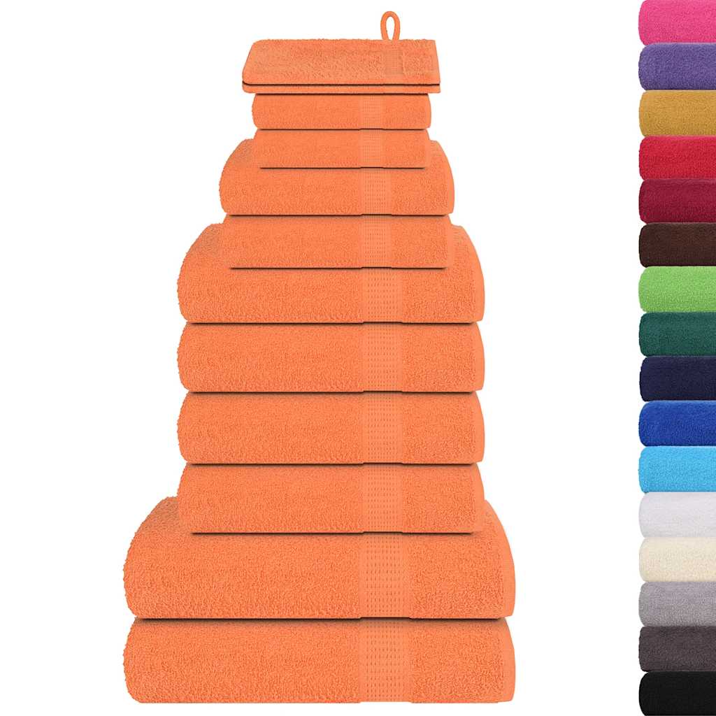 12 Piece Towel Set Orange 360 gsm 100% Cotton - Bend