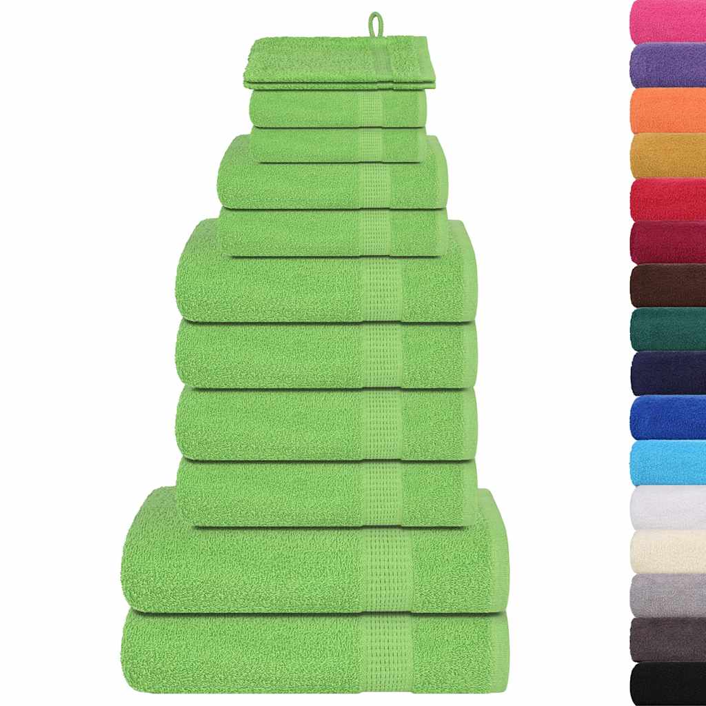 12 Piece Towel Set Apple Green 360 gsm 100% Cotton - Bend