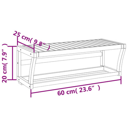 Towel Shelf Wall-mounted 60x25x20 cm Bamboo - Bend