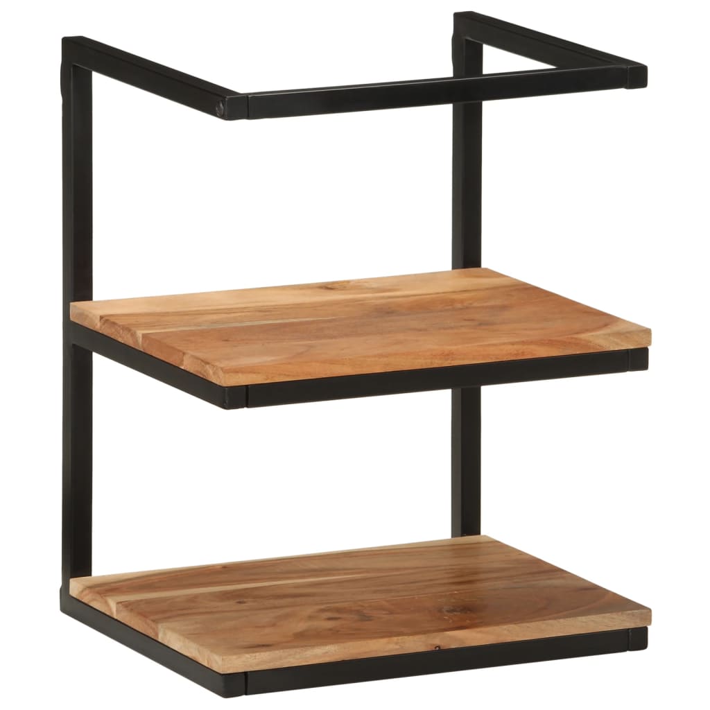 Wall Shelf 40x30x50 cm Solid Wood Acacia and Iron