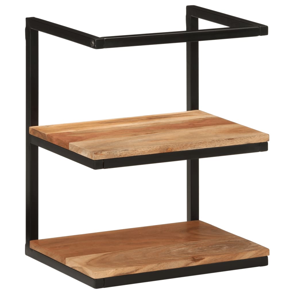 Wall Shelf 40x30x50 cm Solid Wood Acacia and Iron