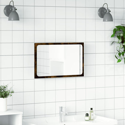 LED Bathroom Mirror Sonoma Oak 60x8.5x38 cm Engineered Wood - Bend