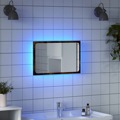 LED Bathroom Mirror Sonoma Oak 60x8.5x38 cm Engineered Wood - Bend