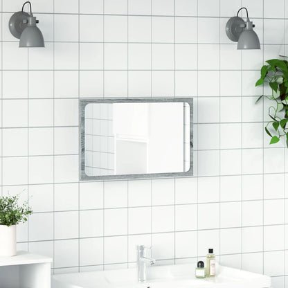 LED Bathroom Mirror Grey Sonoma 60x8.5x38 cm Engineered Wood