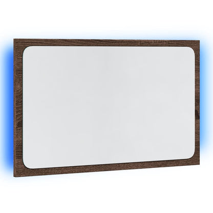 LED Bathroom Mirror Brown Oak 60x8.5x38 cm Engineered Wood - Bend