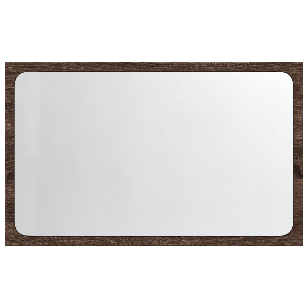 LED Bathroom Mirror Brown Oak 60x8.5x38 cm Engineered Wood - Bend