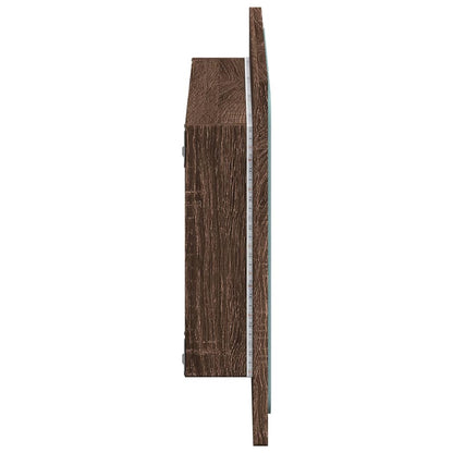 LED Bathroom Mirror Brown Oak 60x8.5x38 cm Engineered Wood - Bend