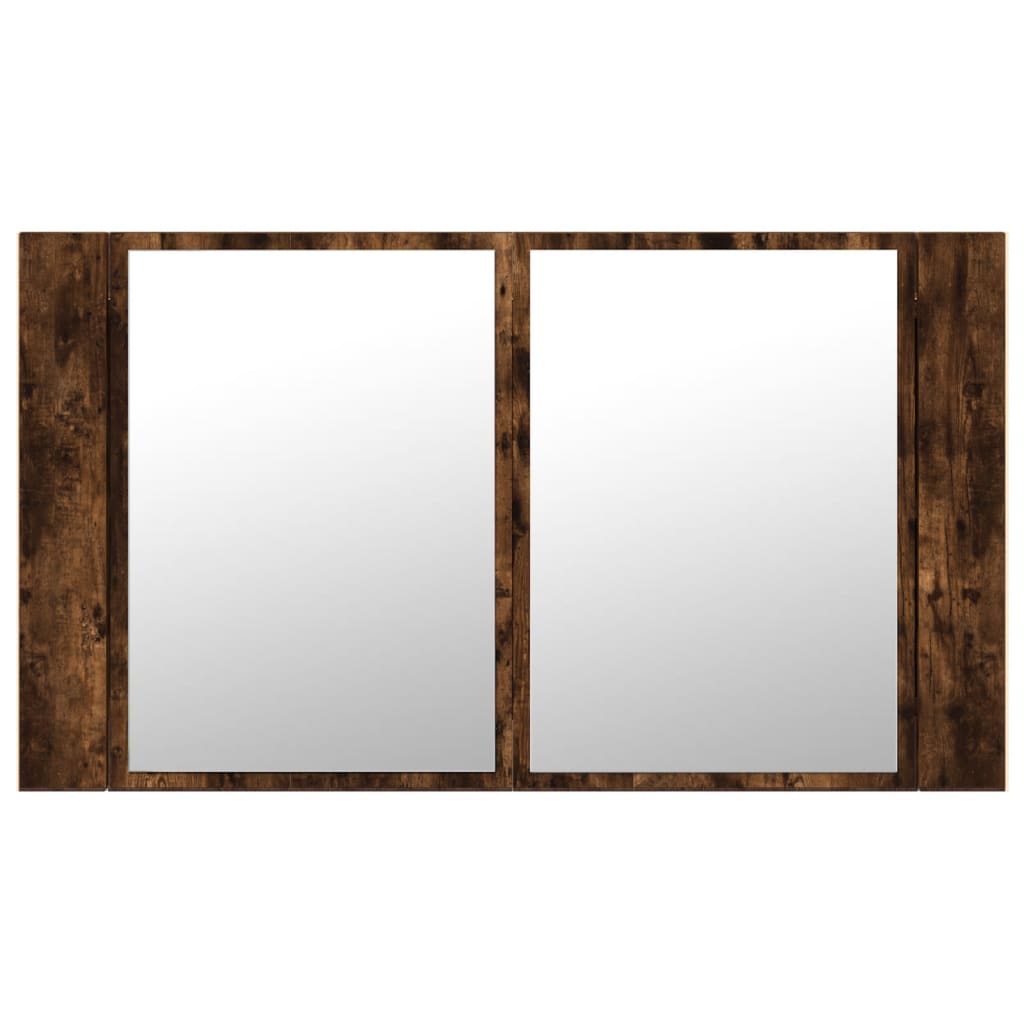 LED Bathroom Mirror Cabinet Smoked Oak 80x12x45 cm Acrylic - Bend