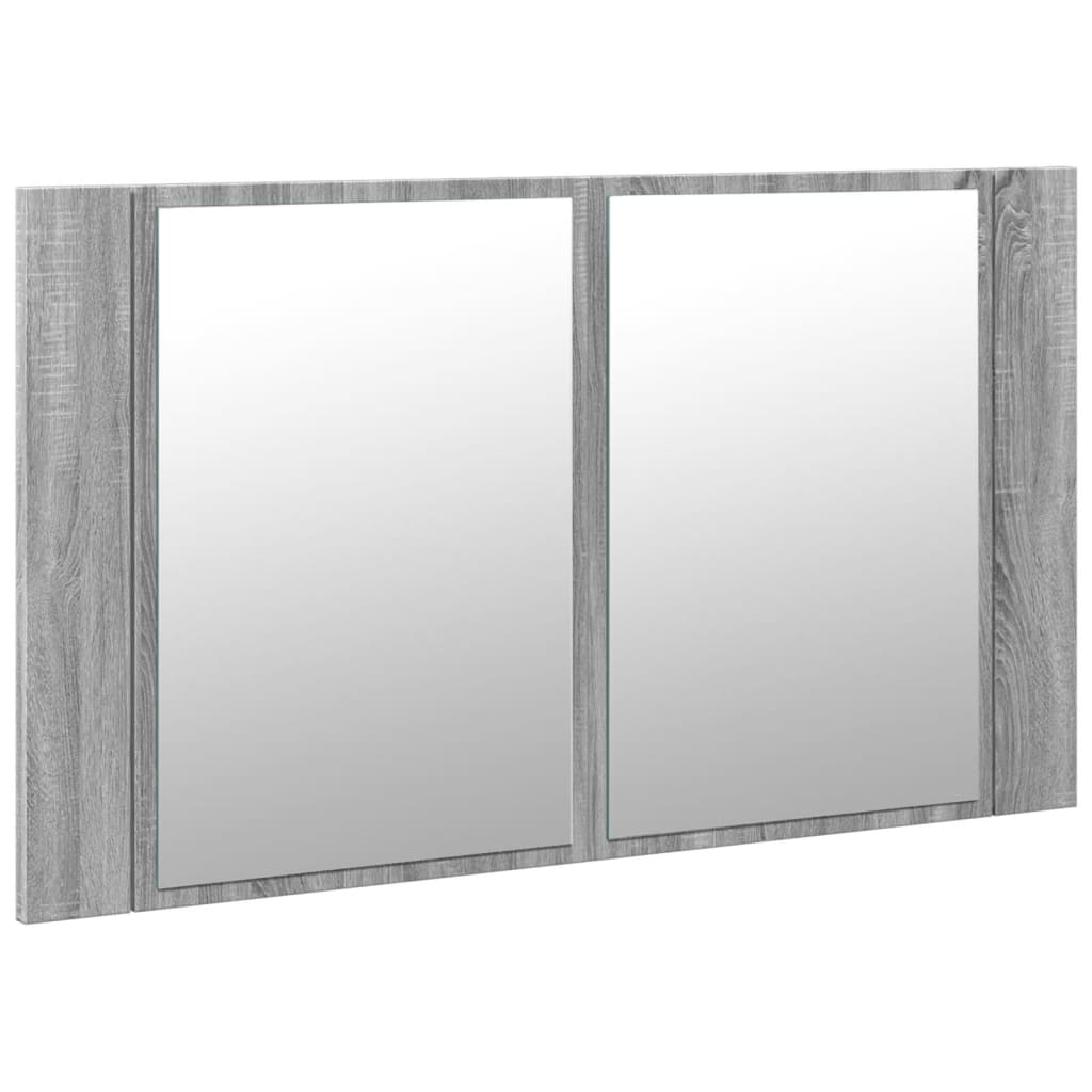 LED Bathroom Mirror Cabinet Grey Sonoma 80x12x45 cm Acrylic - Bend