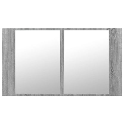 LED Bathroom Mirror Cabinet Grey Sonoma 80x12x45 cm Acrylic - Bend