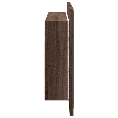 LED Bathroom Mirror Cabinet Brown Oak 80x12x45 cm Acrylic - Bend