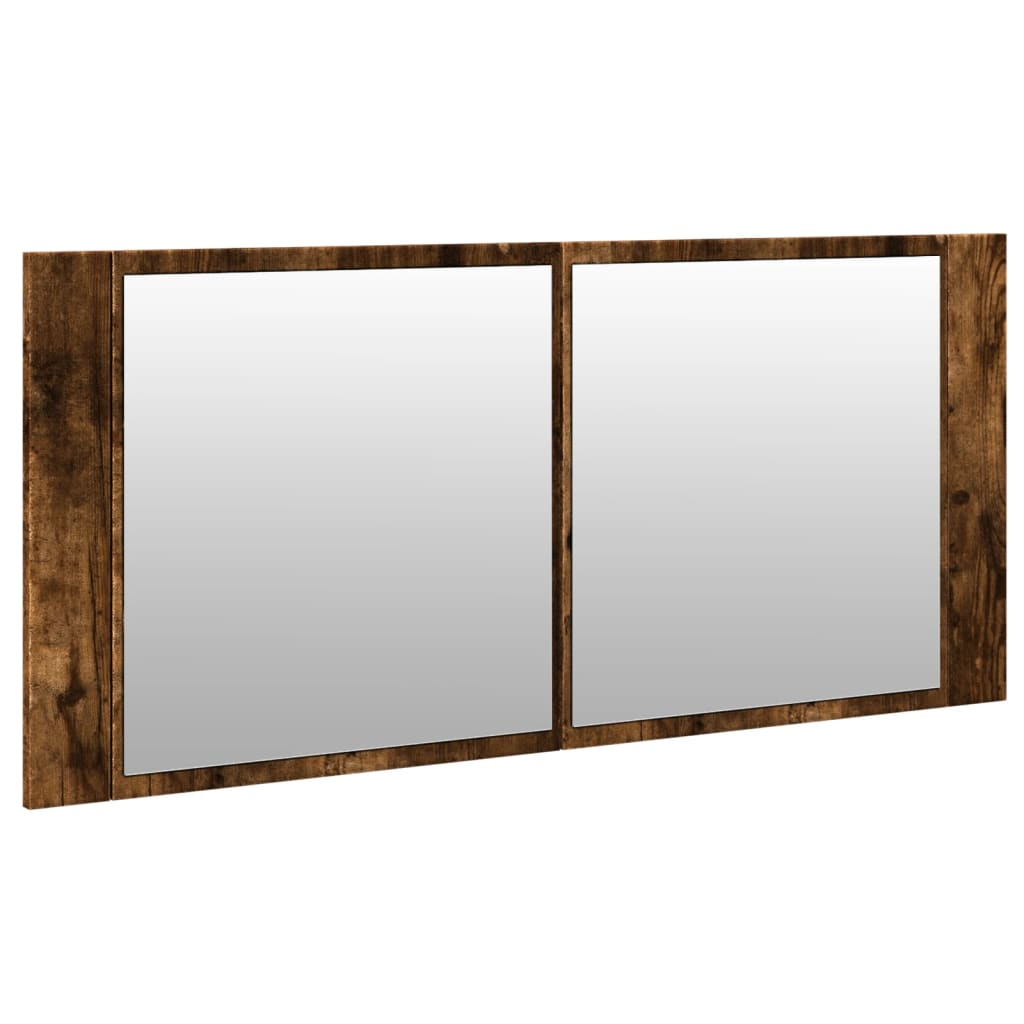 LED Bathroom Mirror Cabinet Smoked Oak 100x12x45 cm - Bend