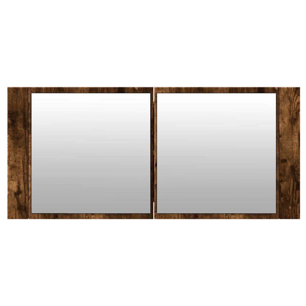 LED Bathroom Mirror Cabinet Smoked Oak 100x12x45 cm - Bend