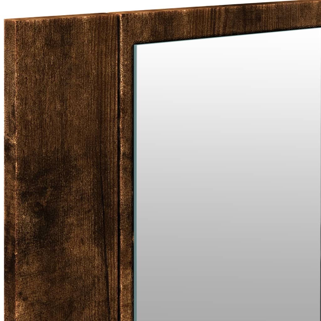 LED Bathroom Mirror Cabinet Smoked Oak 100x12x45 cm - Bend