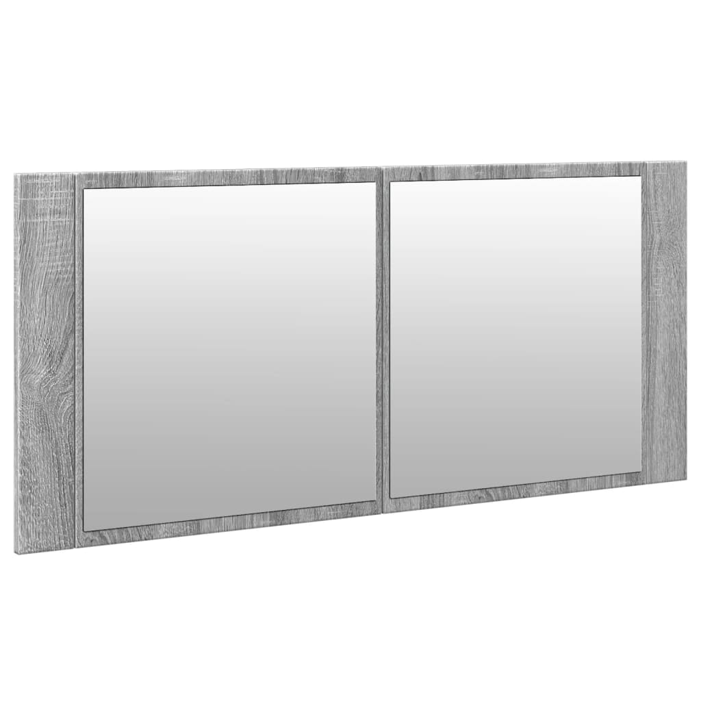 LED Bathroom Mirror Cabinet Grey Sonoma 100x12x45 cm - Bend