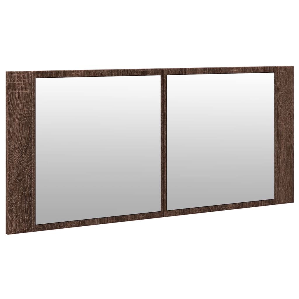 LED Bathroom Mirror Cabinet Brown Oak 100x12x45 cm - Bend