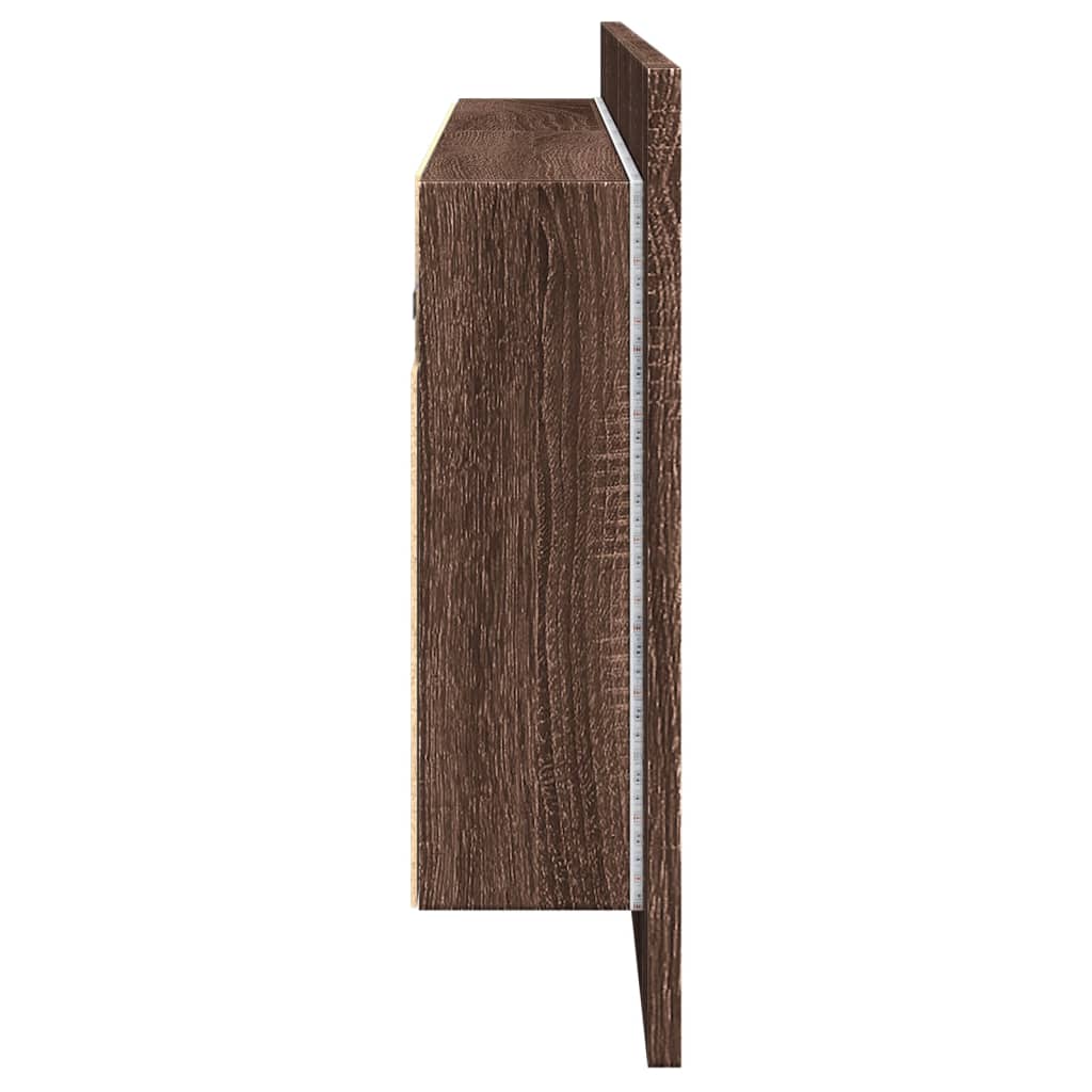 LED Bathroom Mirror Cabinet Brown Oak 100x12x45 cm - Bend