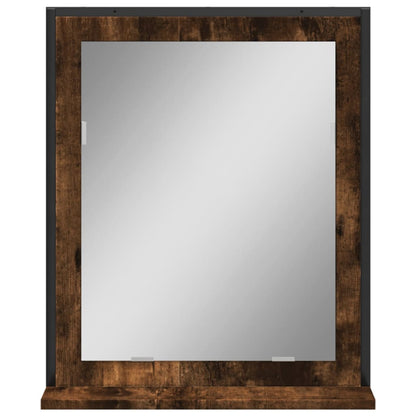 Bathroom Mirror with Shelf Smoked Oak 50x12x60 cm Engineered Wood