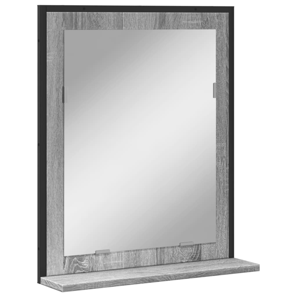 Bathroom Mirror with Shelf Grey Sonoma 50x12x60 cm Engineered Wood