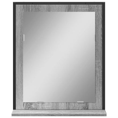 Bathroom Mirror with Shelf Grey Sonoma 50x12x60 cm Engineered Wood