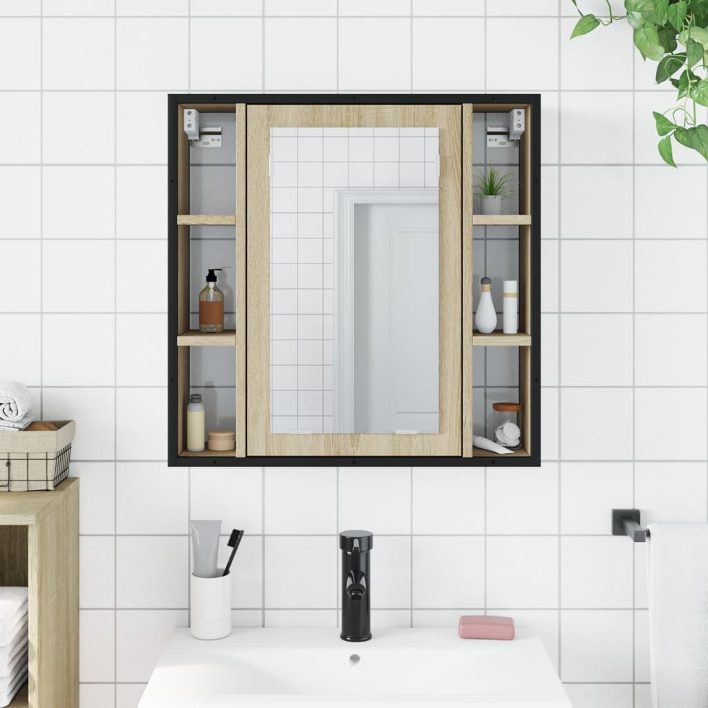 Bathroom Mirror Cabinet Sonoma Oak 60x16x60 cm Engineered Wood