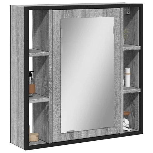 Bathroom Mirror Cabinet Grey Sonoma 60x16x60 cm Engineered Wood