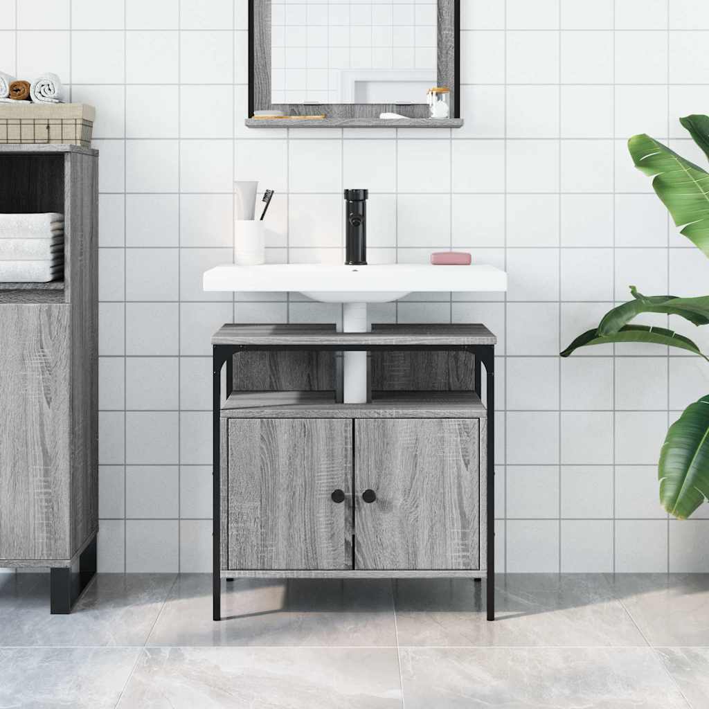 Bathroom Sink Cabinet Grey Sonoma 60x30x60 cm Engineered Wood