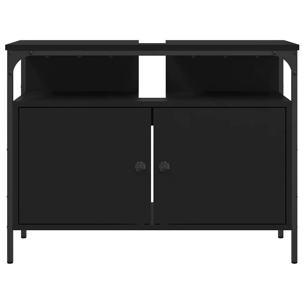 Bathroom Sink Cabinet Black 80x30x60 cm Engineered Wood