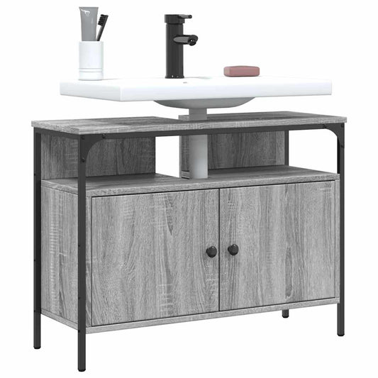 Bathroom Sink Cabinet Grey Sonoma 80x30x60 cm Engineered Wood