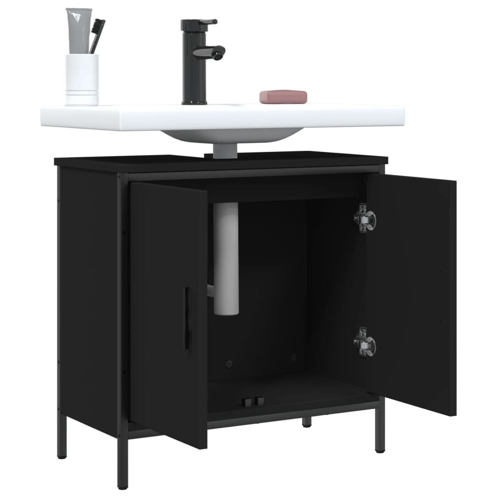 Bathroom Sink Cabinet Black 60x30x60 cm Engineered Wood - Bend