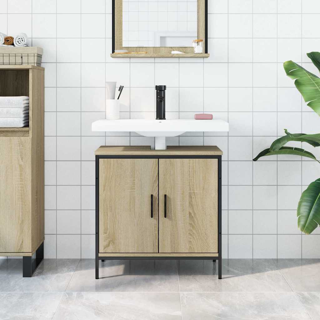 Bathroom Sink Cabinet Sonoma Oak 60x30x60 cm Engineered Wood