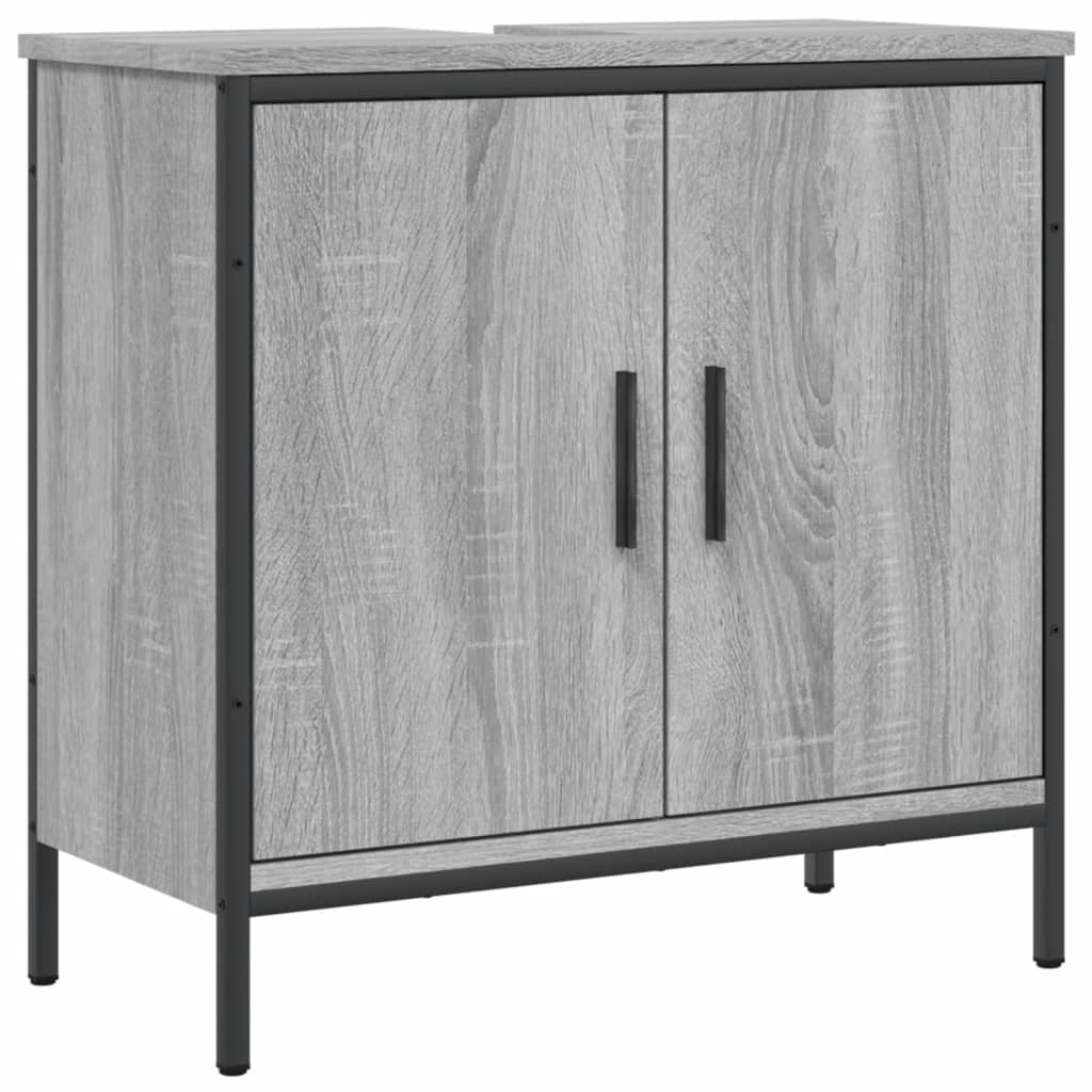 Bathroom Sink Cabinet Grey Sonoma 60x30x60 cm Engineered Wood - Bend