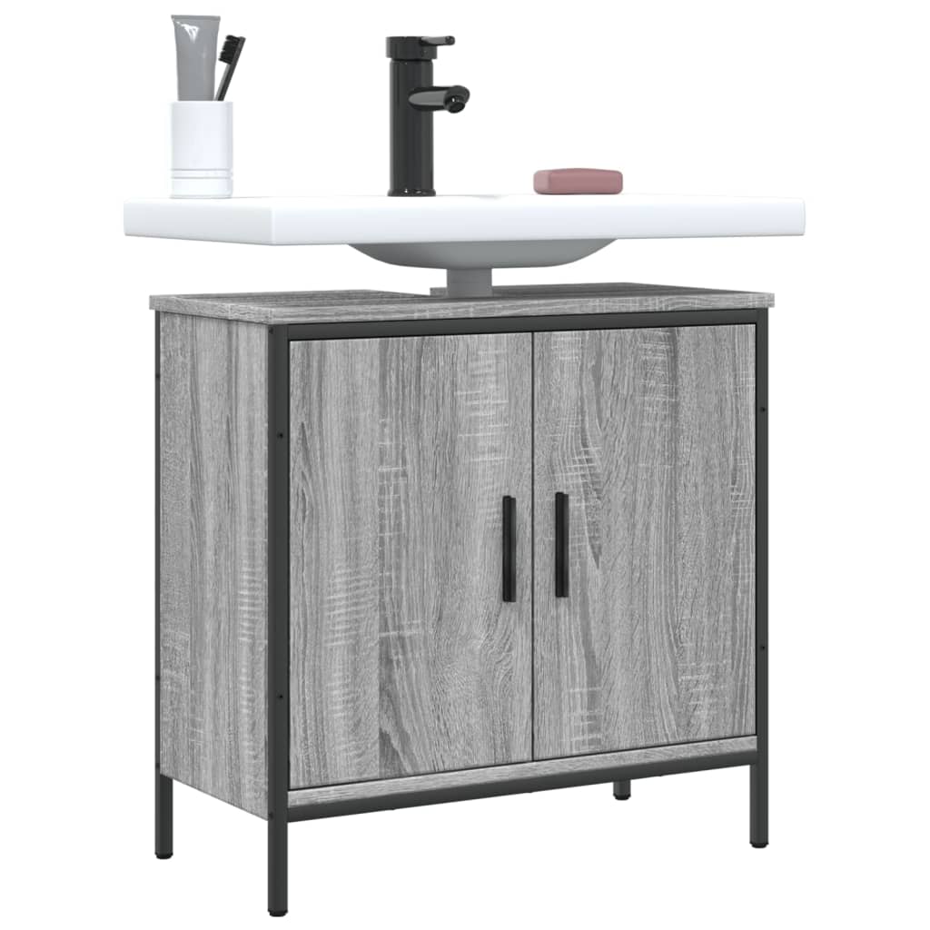 Bathroom Sink Cabinet Grey Sonoma 60x30x60 cm Engineered Wood - Bend