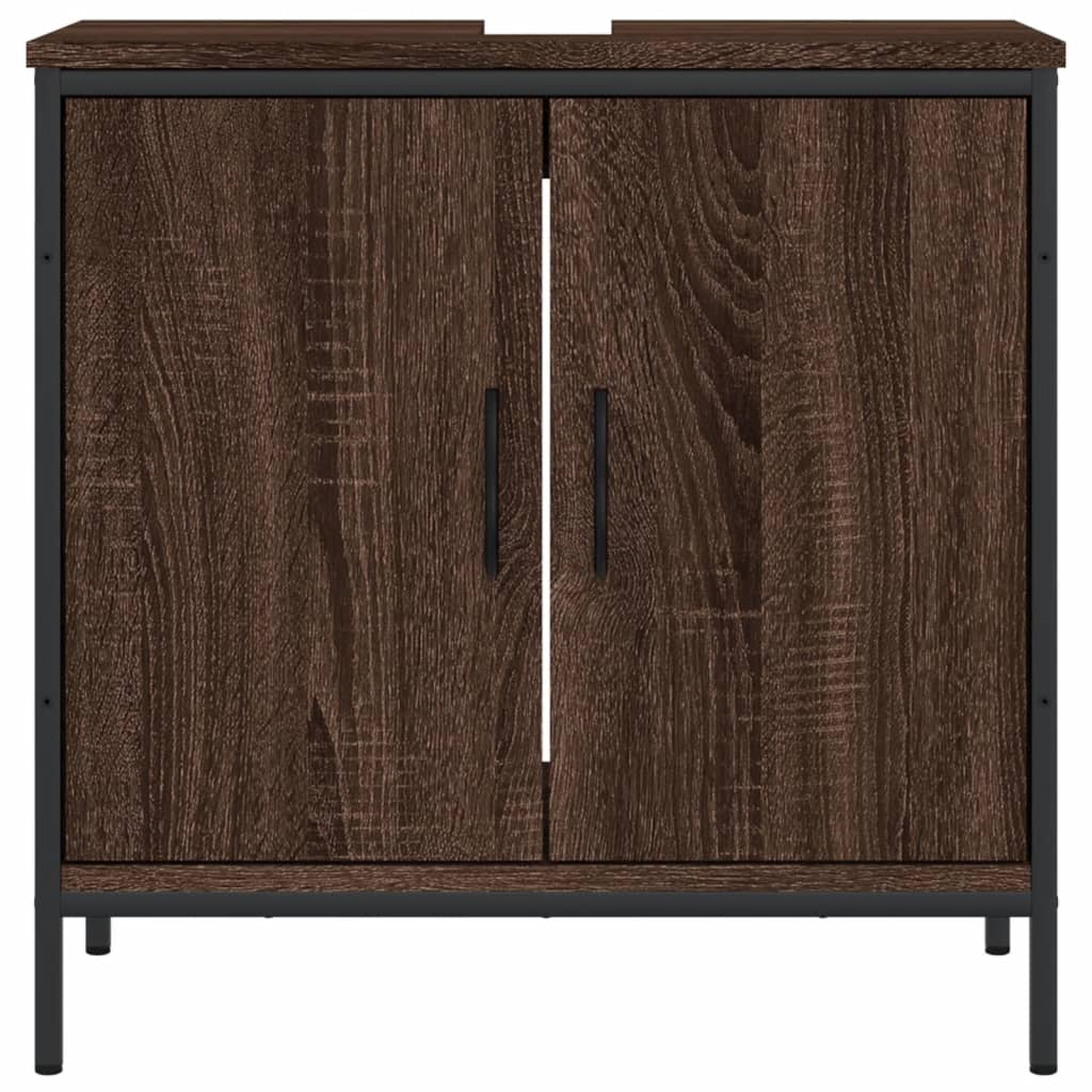 Bathroom Sink Cabinet Brown Oak 60x30x60 cm Engineered Wood - Bend