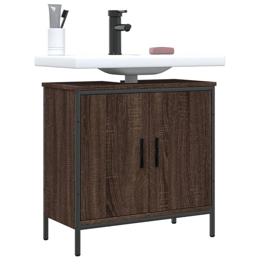 Bathroom Sink Cabinet Brown Oak 60x30x60 cm Engineered Wood - Bend