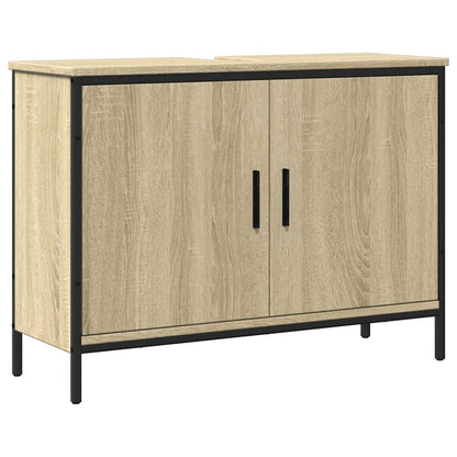 Bathroom Sink Cabinet Sonoma Oak 80x30x60 cm Engineered Wood - Bend