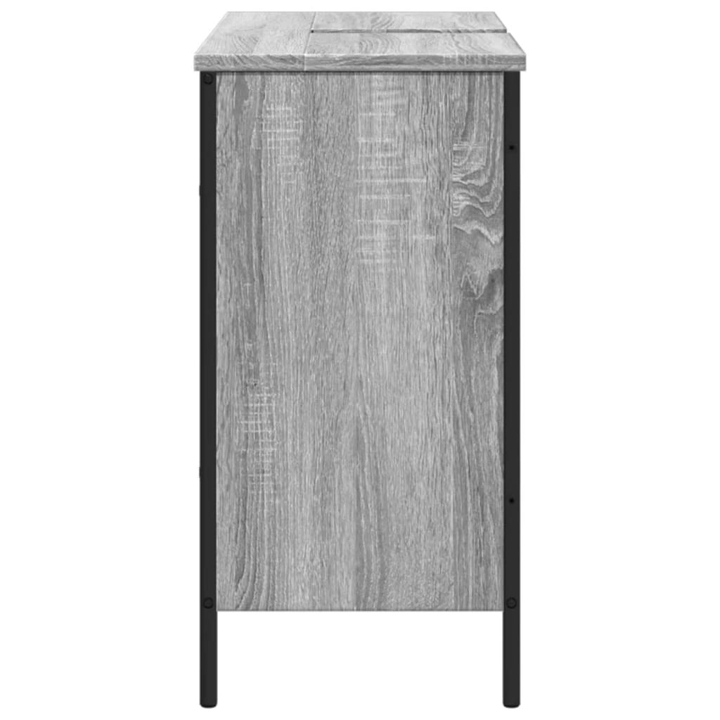 Bathroom Sink Cabinet Grey Sonoma 80x30x60 cm Engineered Wood - Bend