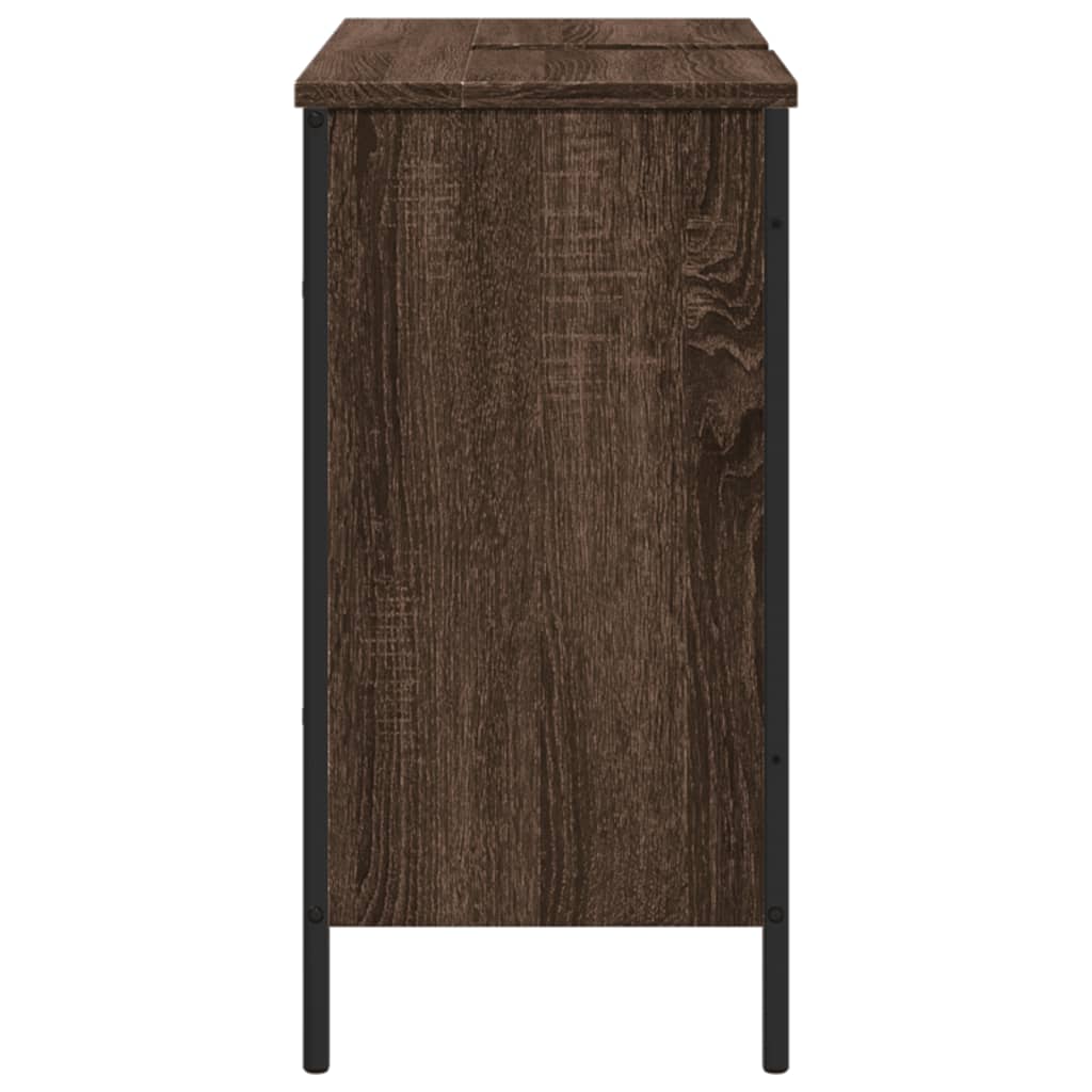 Bathroom Sink Cabinet Brown Oak 80x30x60 cm Engineered Wood - Bend