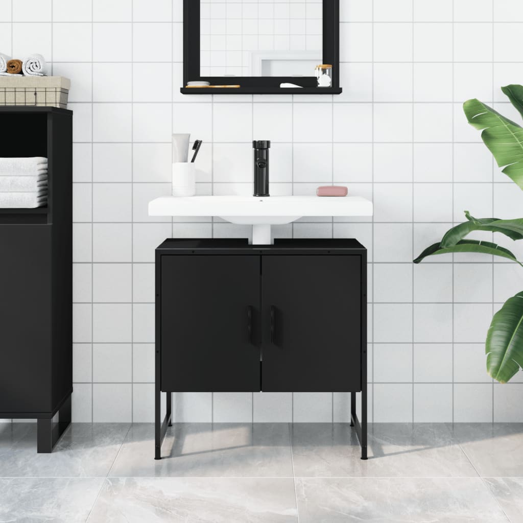 Bathroom Sink Cabinet Black 60x33x60 cm Engineered Wood - Bend