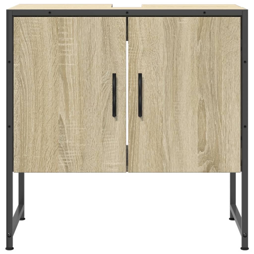 Bathroom Sink Cabinet Sonoma Oak 60x33x60 cm Engineered Wood - Bend