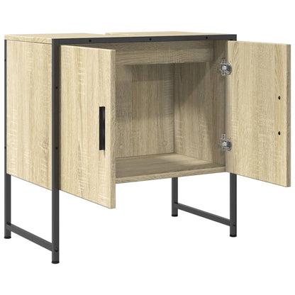 Bathroom Sink Cabinet Sonoma Oak 60x33x60 cm Engineered Wood - Bend