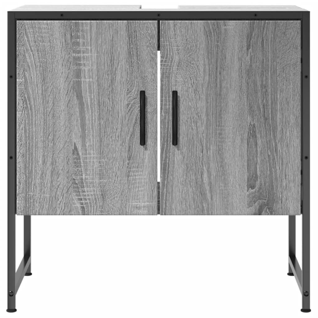 Bathroom Sink Cabinet Grey Sonoma 60x33x60 cm Engineered Wood - Bend